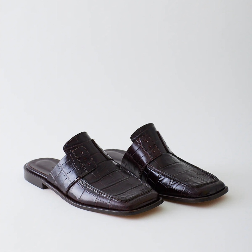 Tibi Pedro Slide in Croc Print